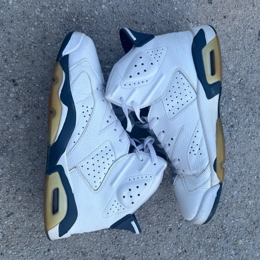 Air Jordan 6 Retro Midnight Navy White Navy Blue CT8529-141 Mens Size 10